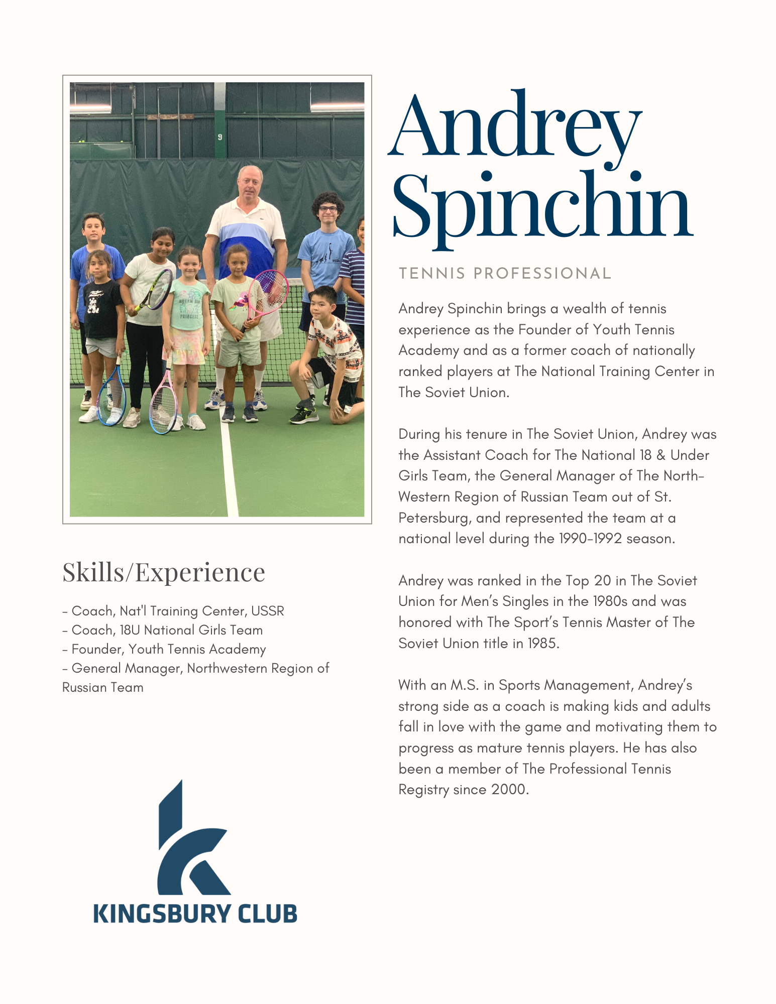 Andrey Spinchin Tennis Instructor