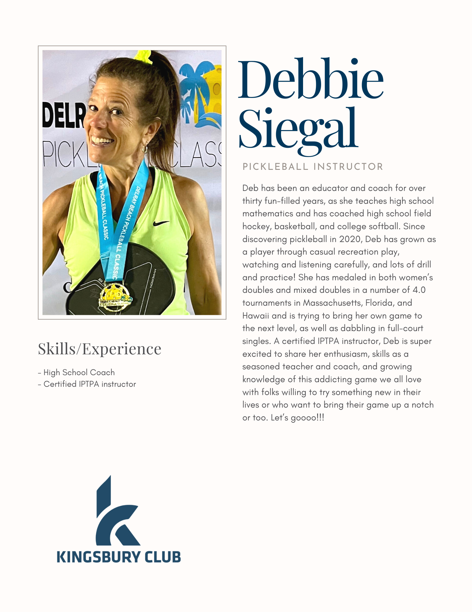 Debbie Siegal Tennis Instructor