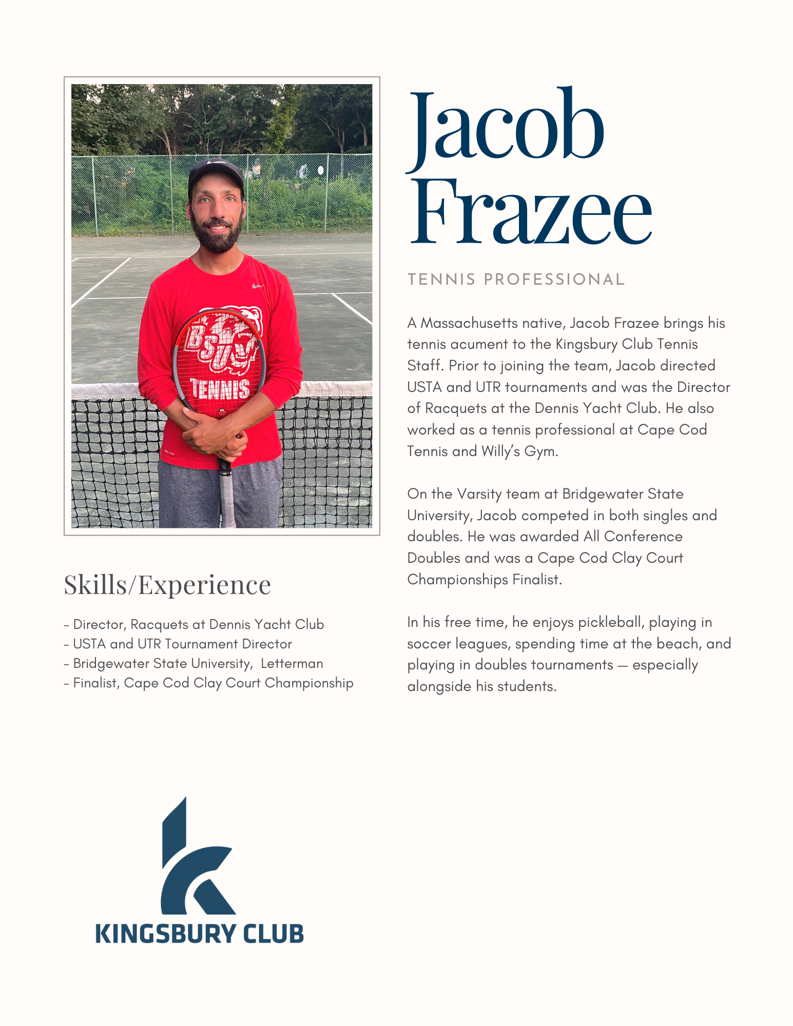 Jacob Frazee Tennis Instructor
