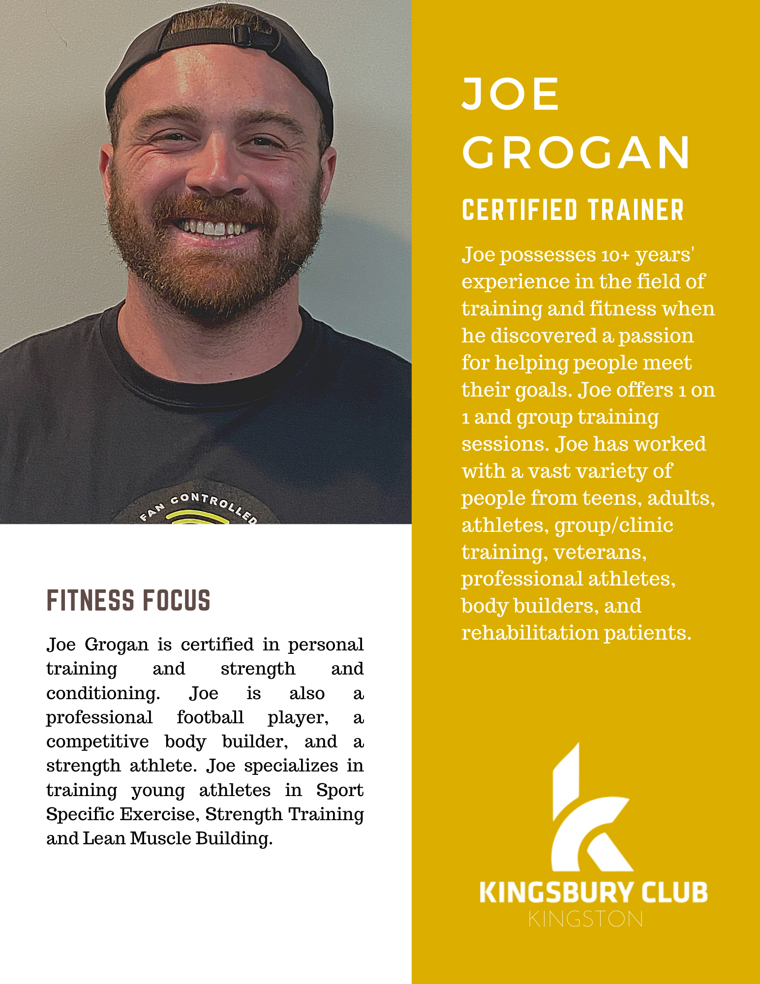 Joe Grogan Fitness Instructor