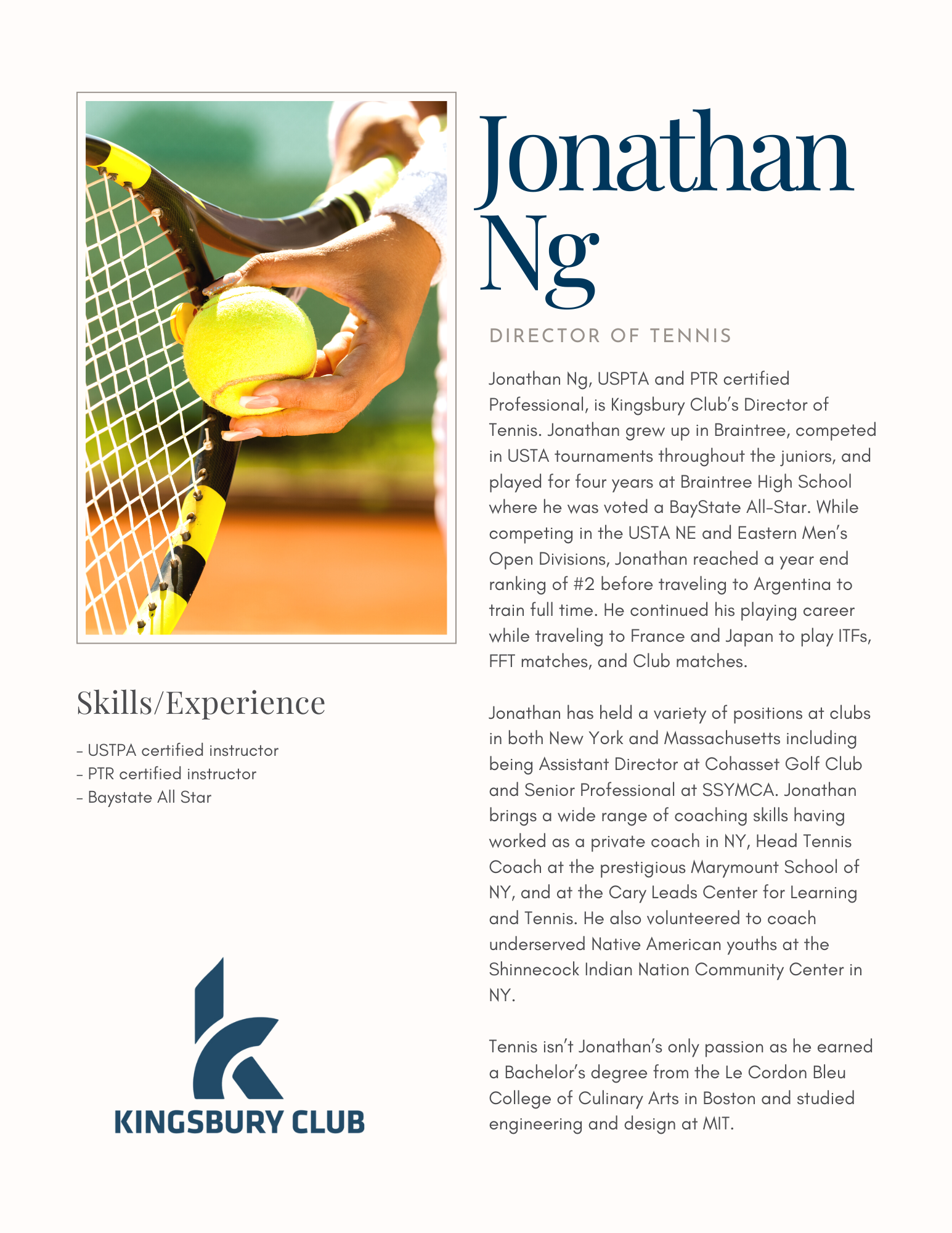 Jonathan Ng Tennis Instructor