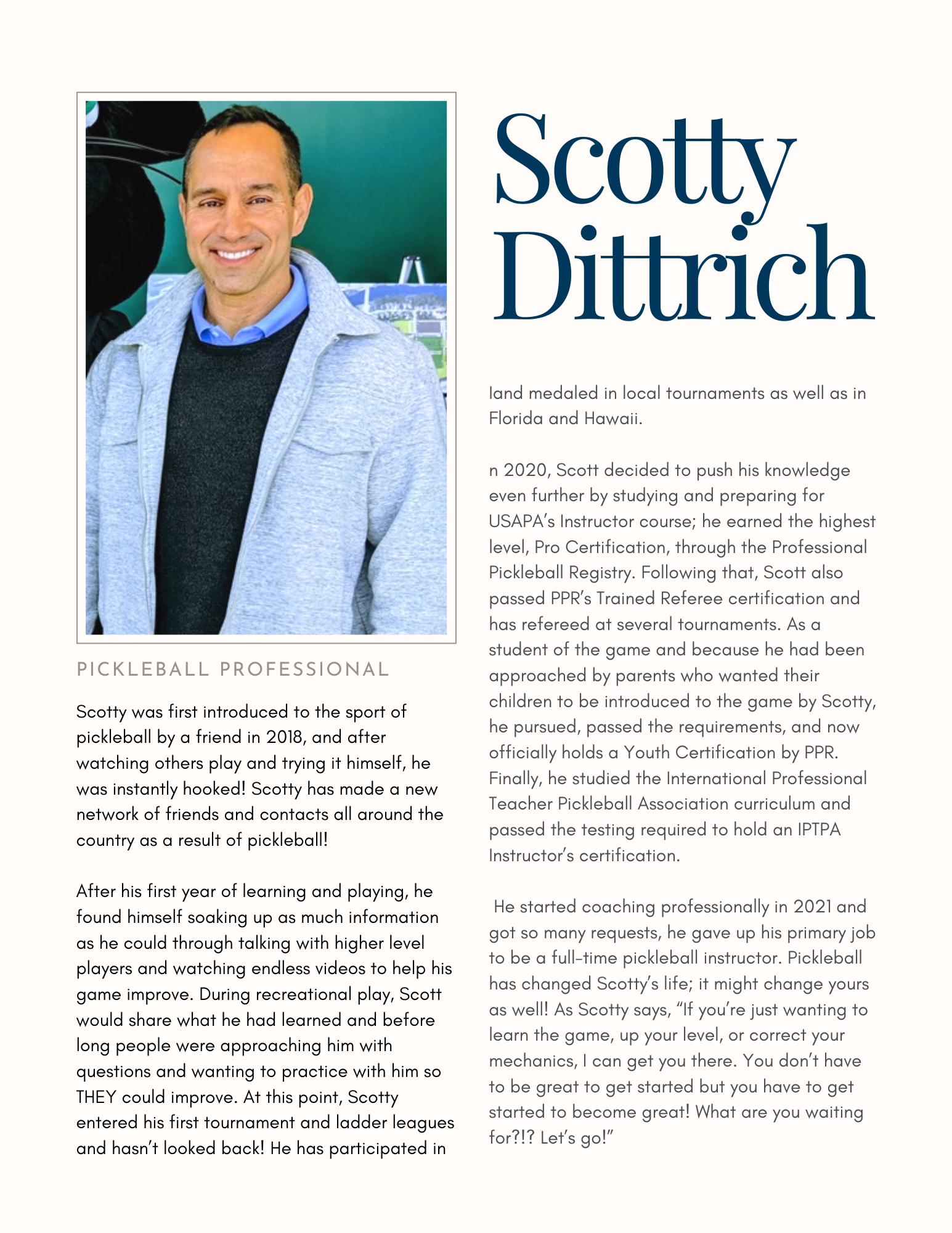 Scotty Dittrich Tennis Instructor
