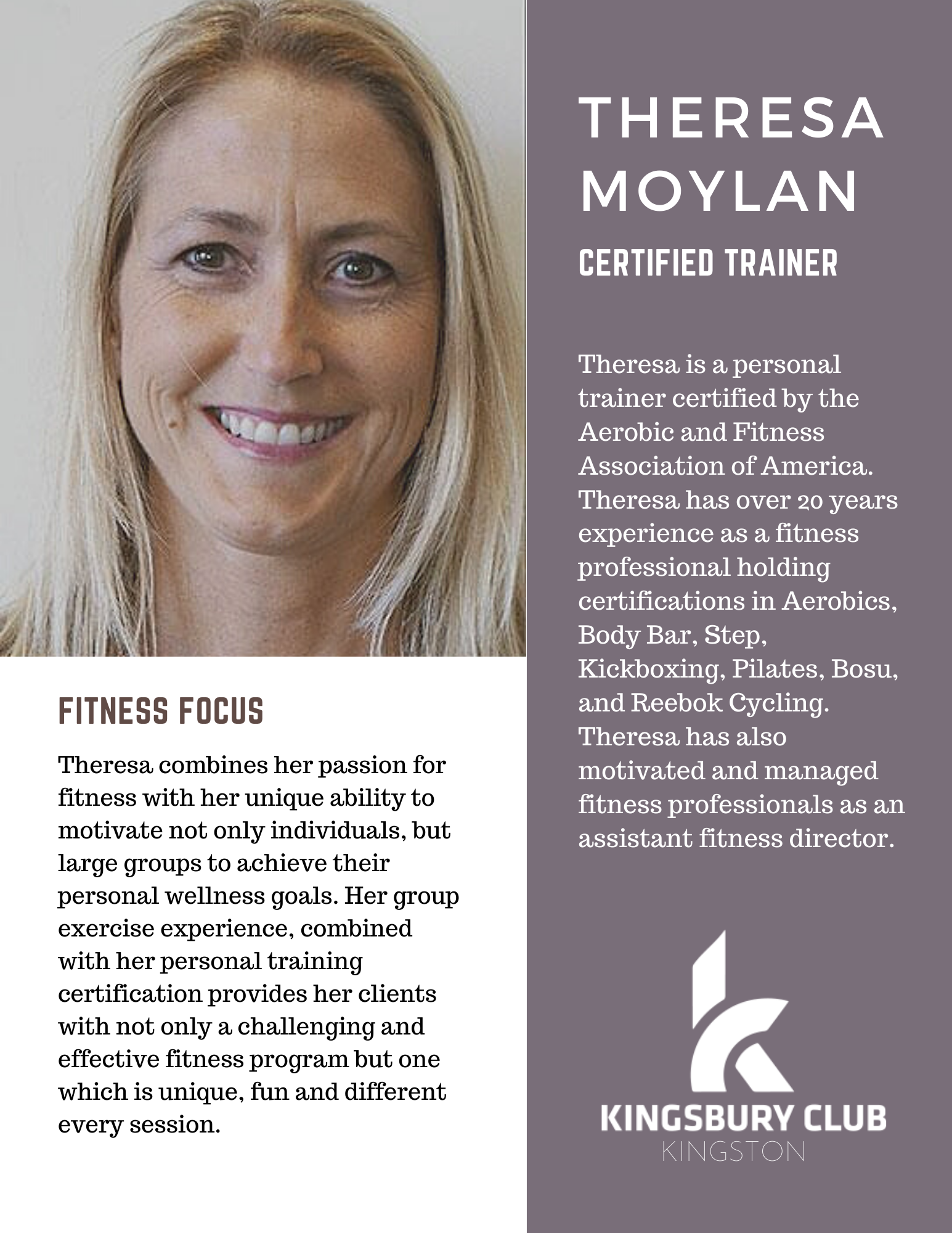 Theresa Moylan Fitness Instructor