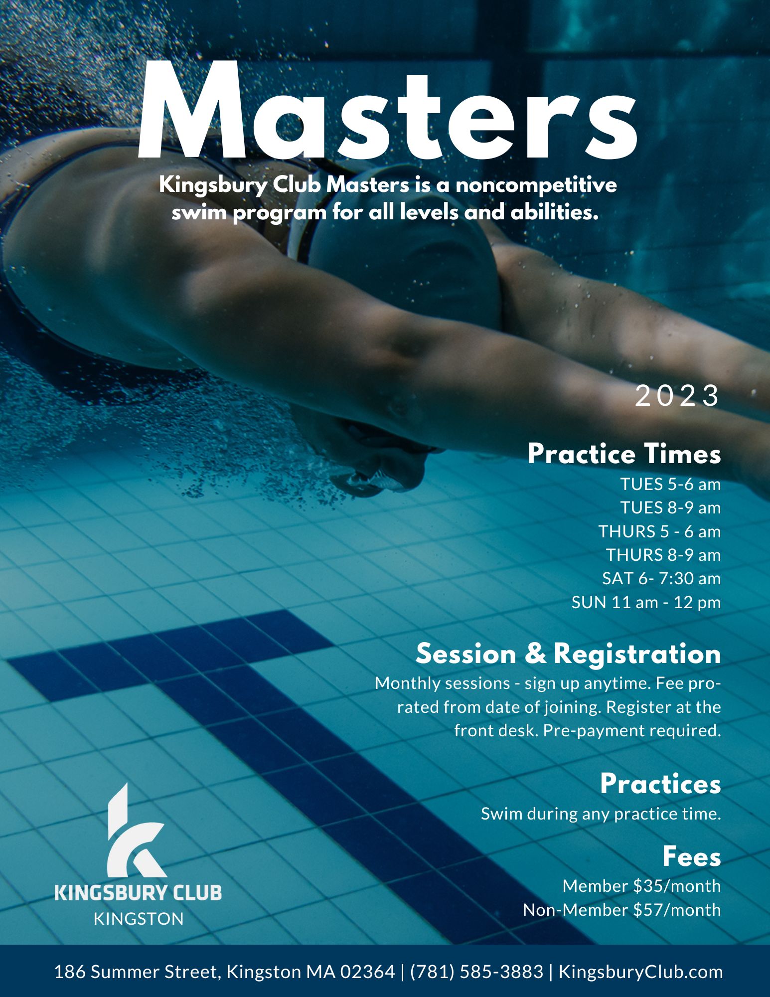 Masters swim class