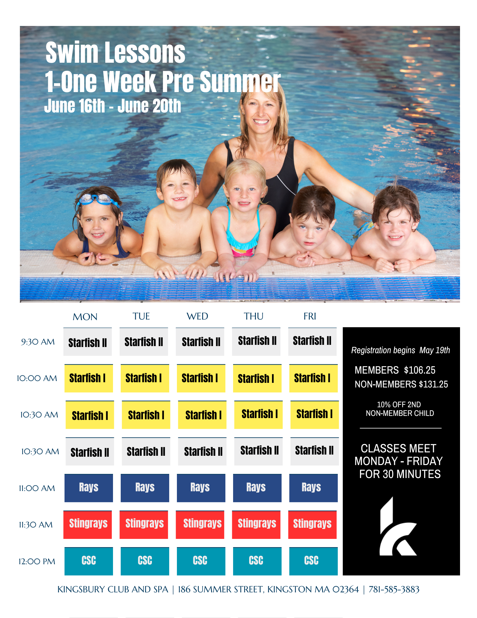 Pre Summer Swim Lessons