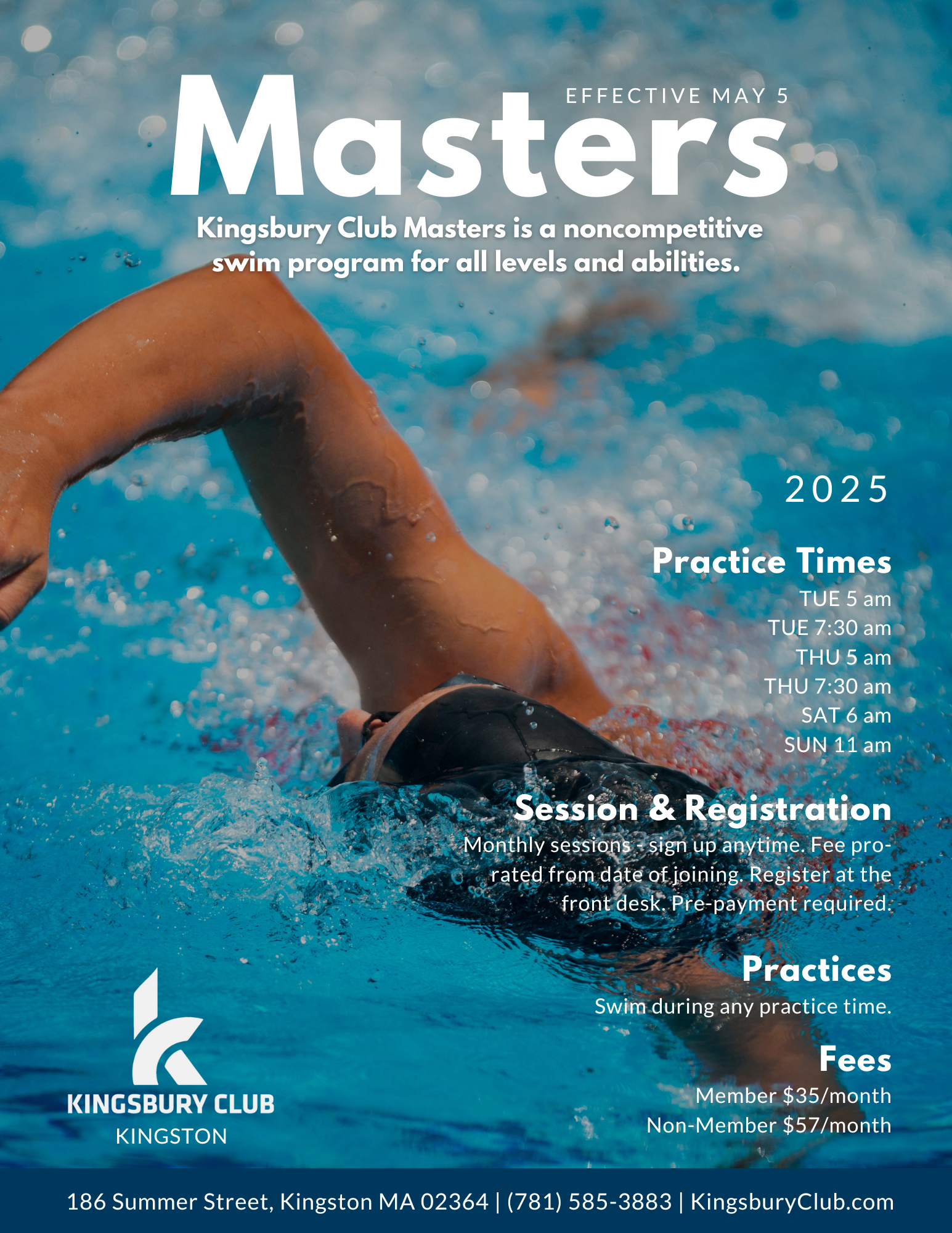 MASTERS SWIM Summer 2025 Masters Swim Schedule 2025<br />